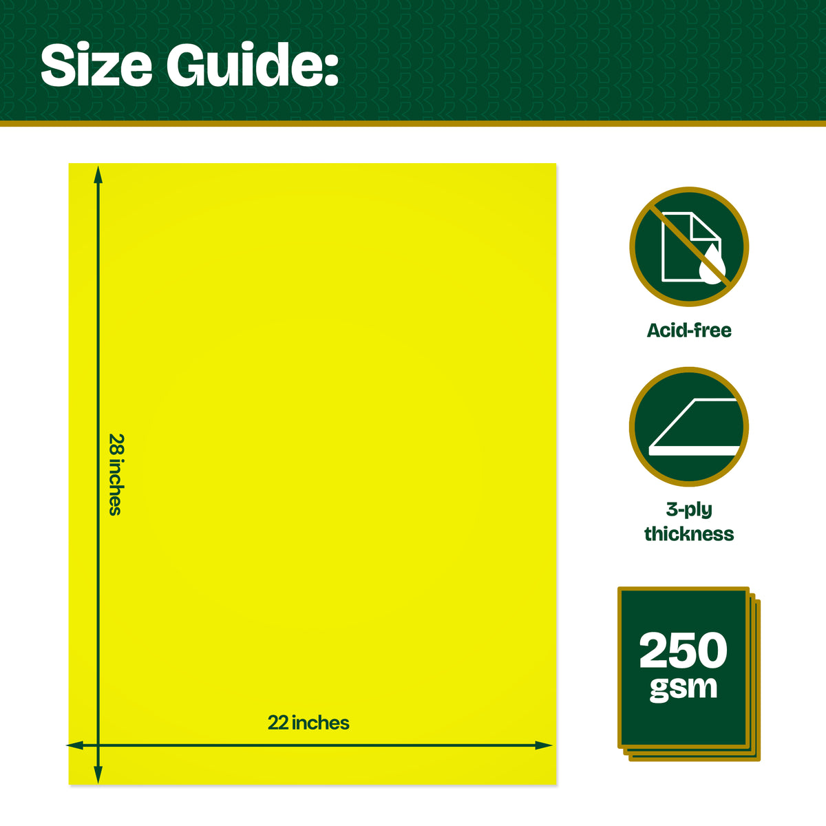Fluorescent Yellow Poster Board, 22 x 28 in