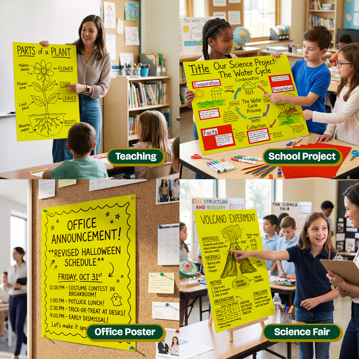 Fluorescent Yellow Poster Board, 22 x 28 in
