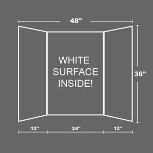 Tri-Fold Corrugated Presentation Board 36" X 48" White - Pack of 2