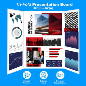 Tri-Fold Corrugated Presentation Board 36" X 48" White - Pack of 4