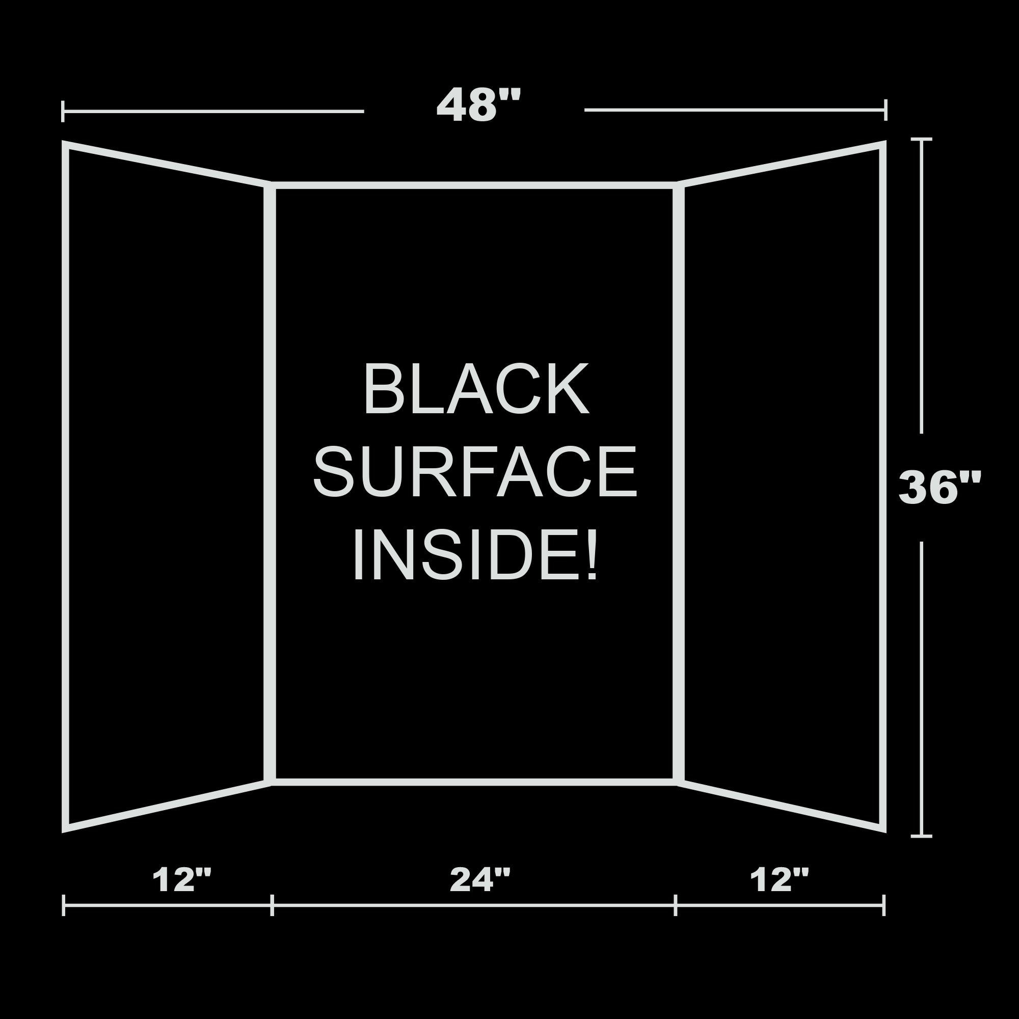 Black Tri-Fold Presentation Board, 36 x 48 in