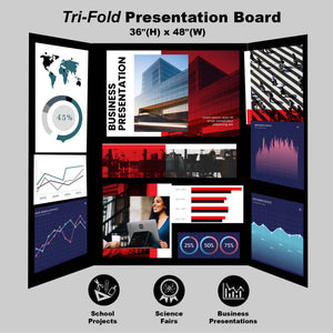 Tri-Fold Corrugated Presentation Board - Black 36" X 48"