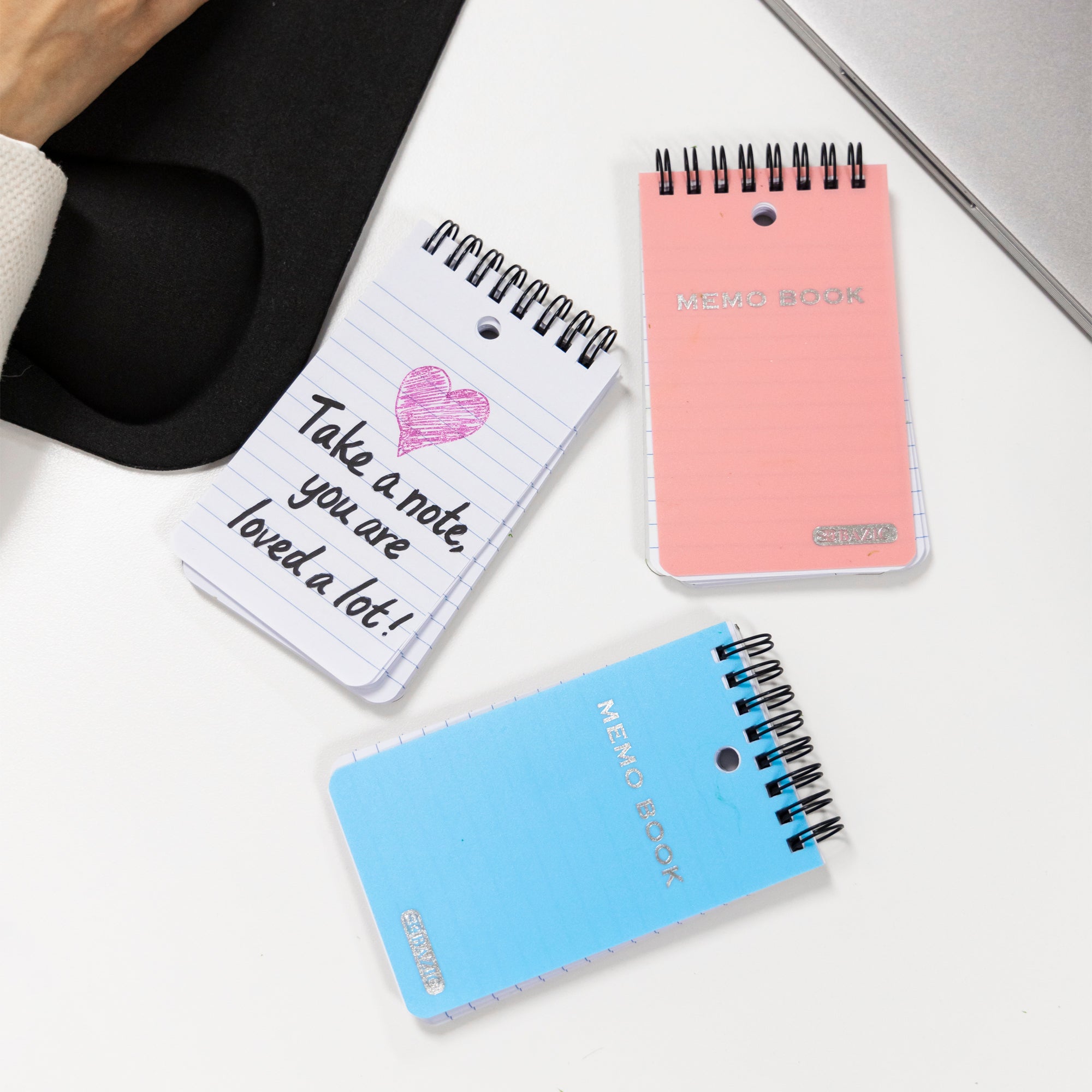 Double-Wire Poly Memo Book, 3 x 5 in