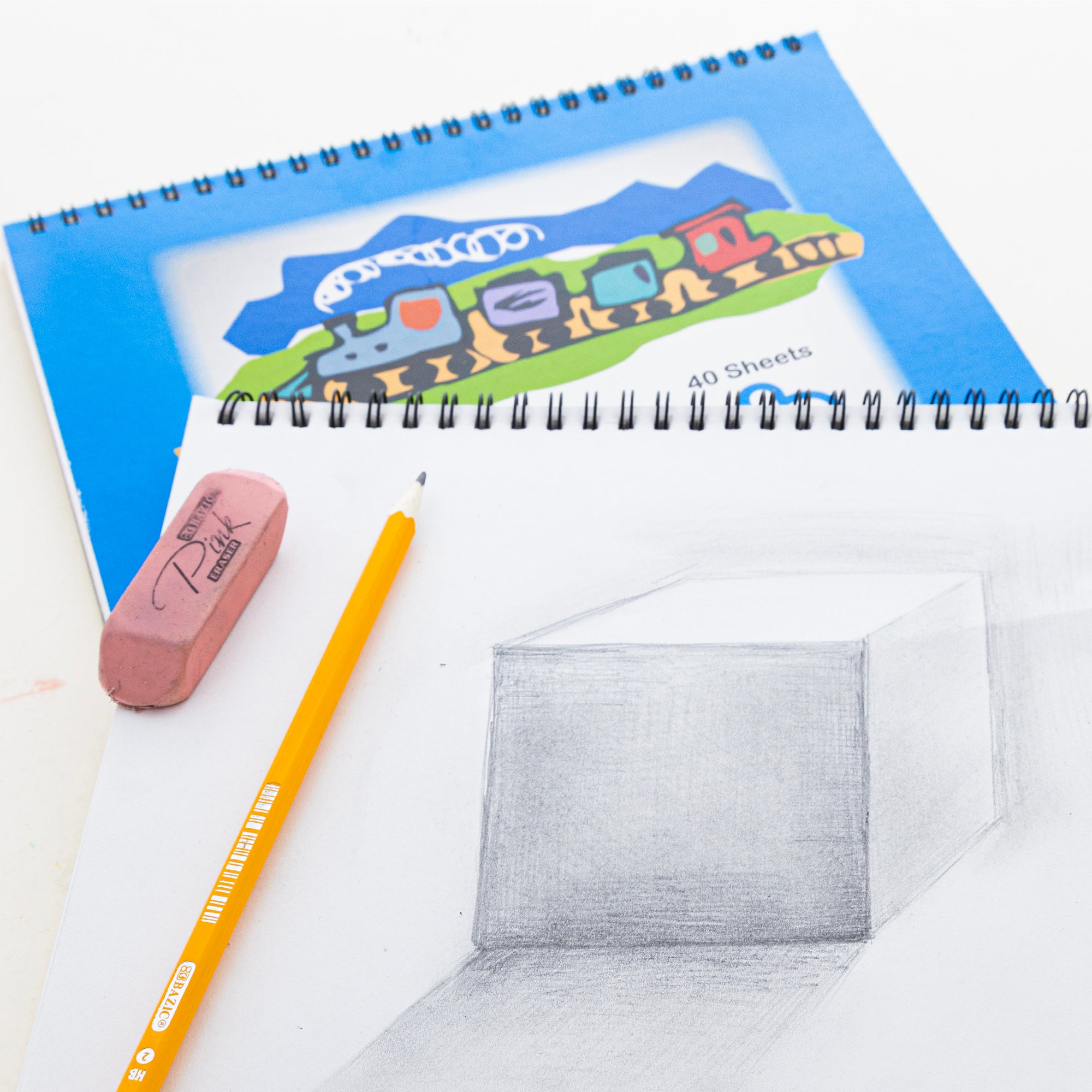 Sketch Pad, 9 x 9 in, 40 Sheets, for Kids Drawing Sketching
