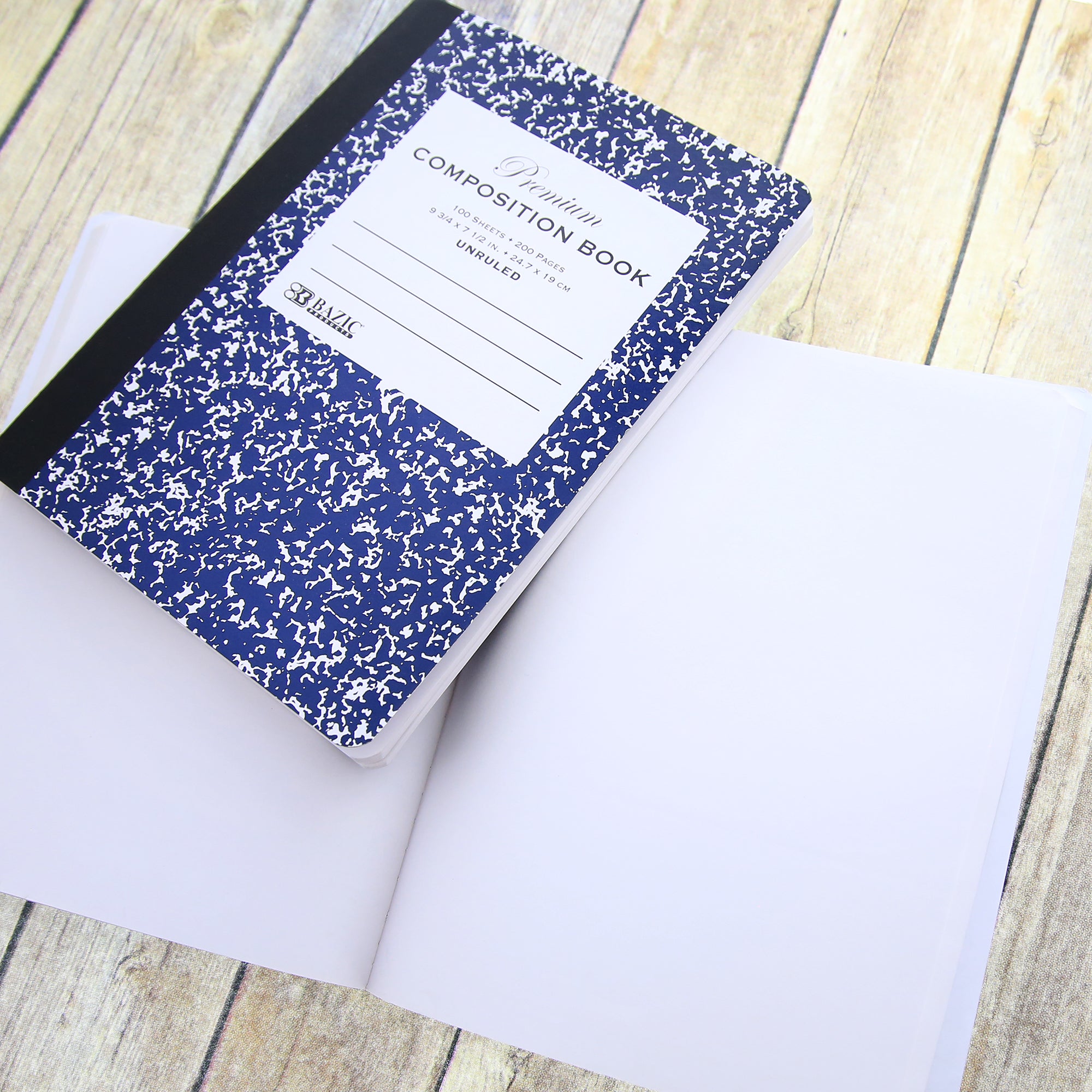 UNRULED 100 Ct. Premium Blue Marble Composition Book