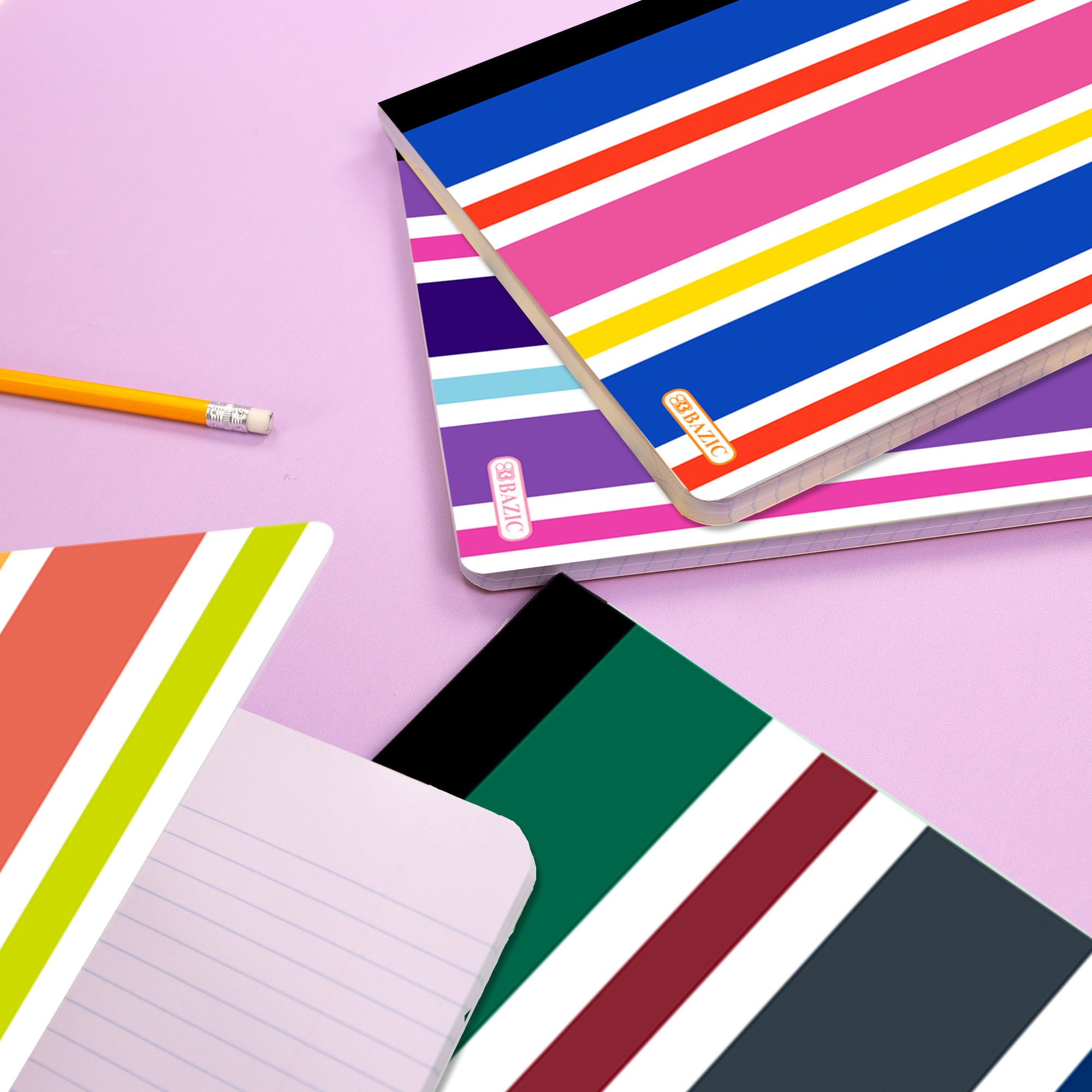 College Ruled Stripes Composition Book, 100 Sheets
