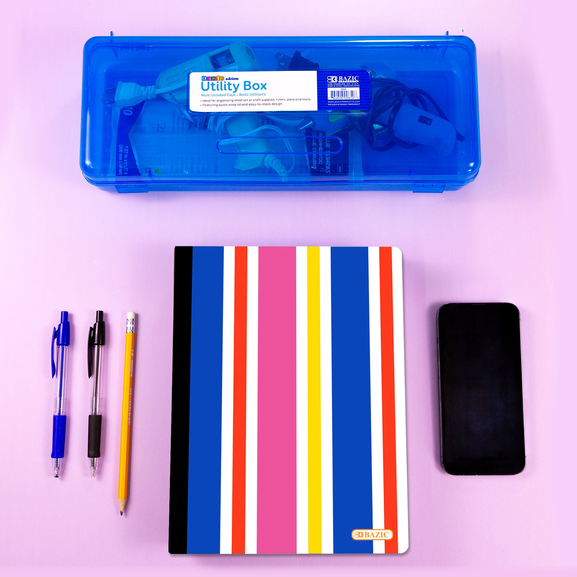 College Ruled Stripes Composition Book, 100 Sheets