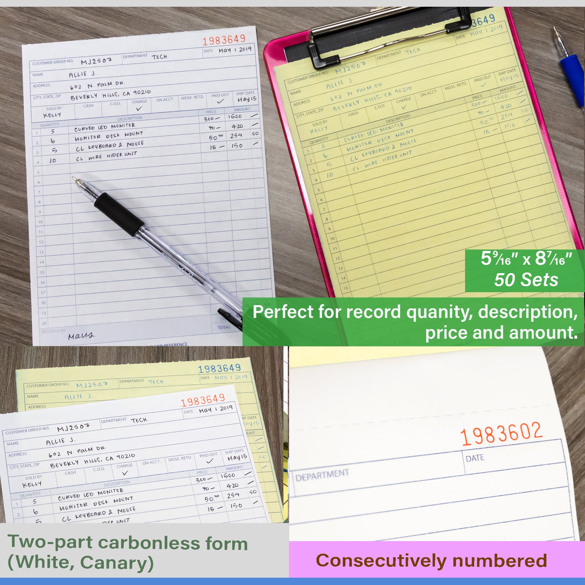 Sales Order Book, 2-Part Carbonless, 50 Sets
