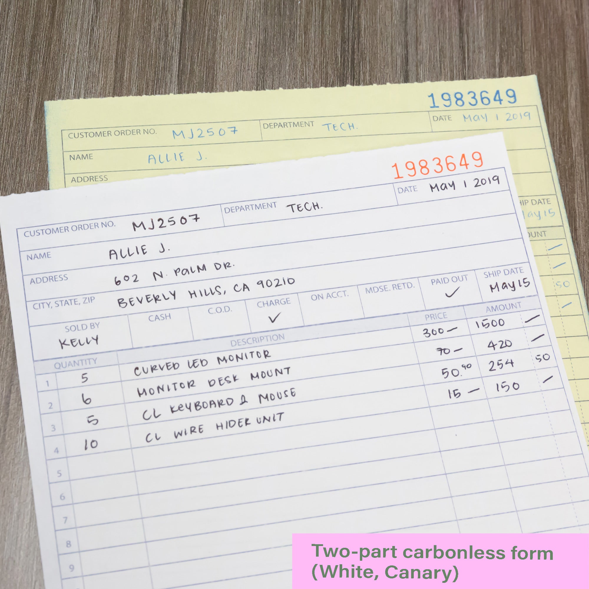 Sales Order Book, 2-Part Carbonless, 50 Sets