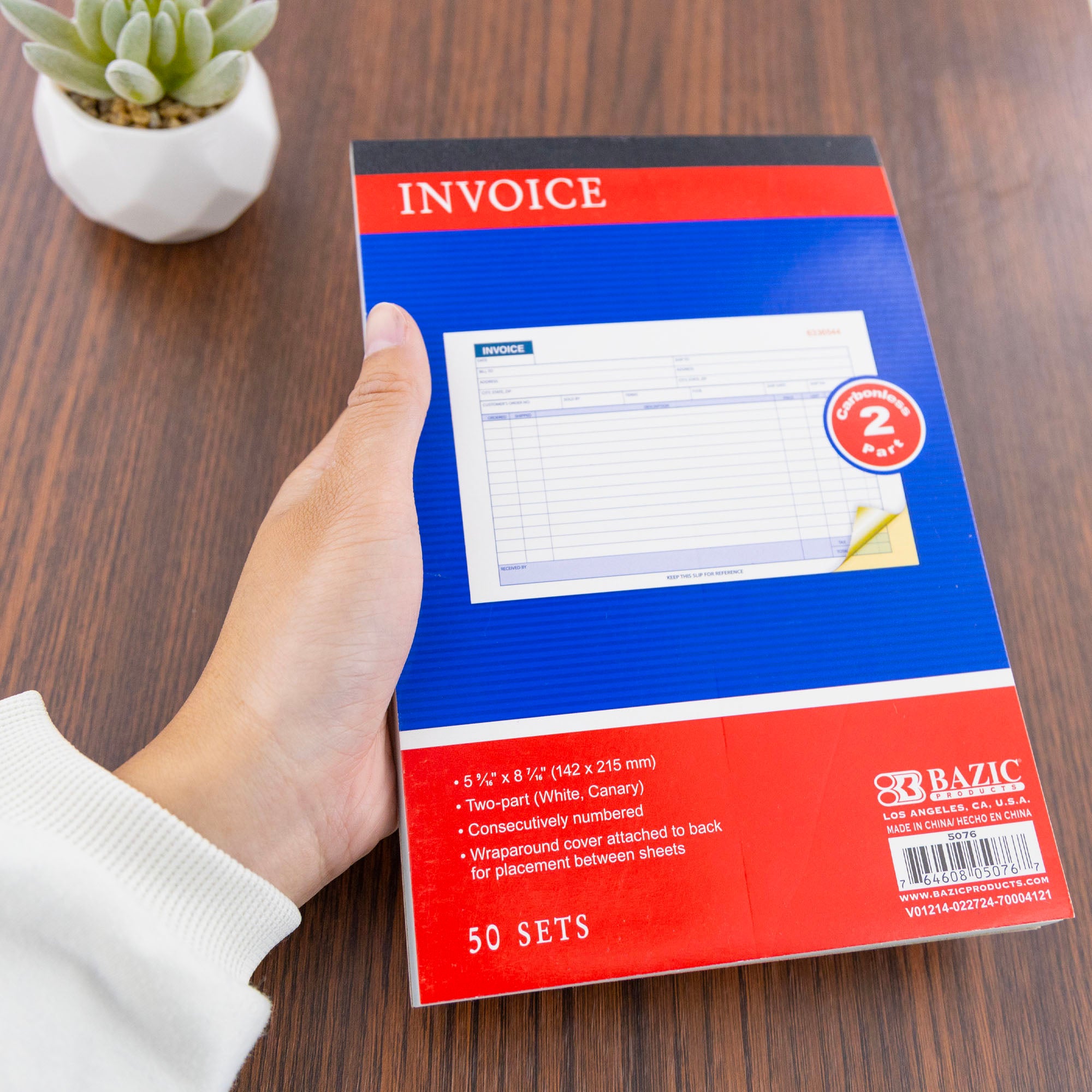 Invoice Book 2-Part Carbonless 5 9/16&quot; x 8 7/16&quot; (50 Sets)