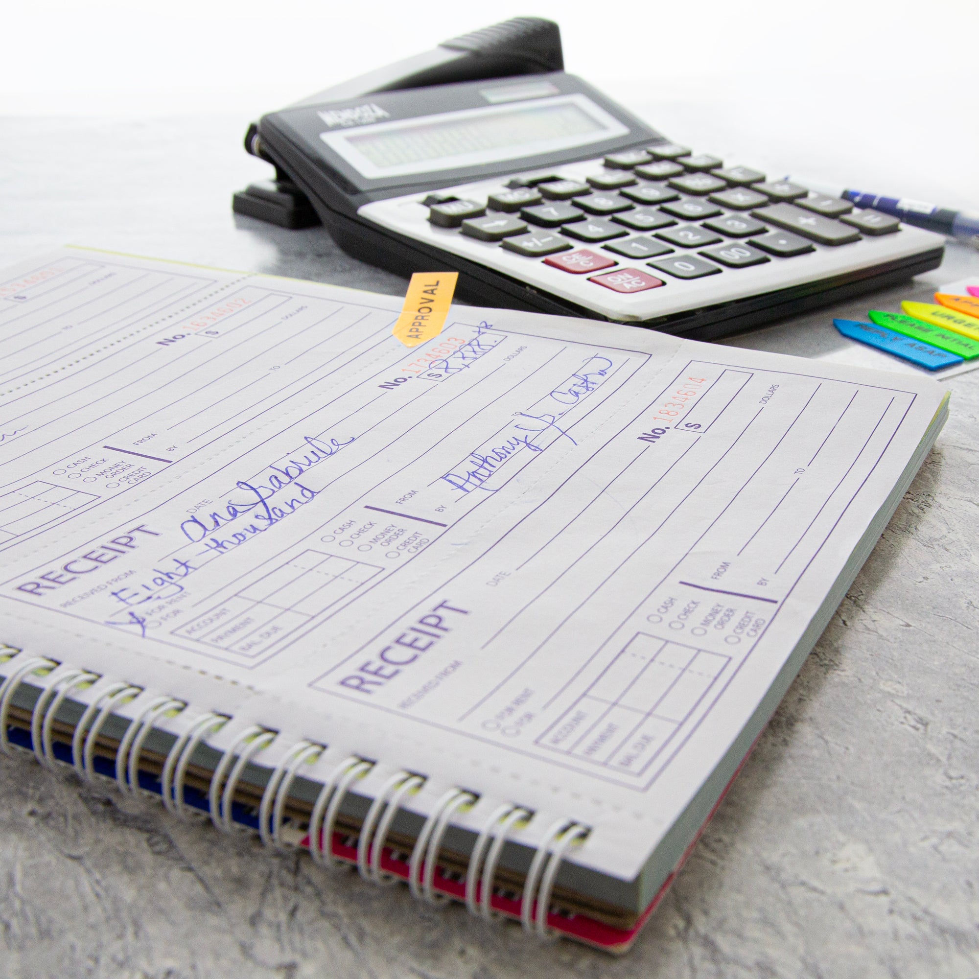 2-Part Carbonless Cash or Rent Receipt Book, 200 Sets