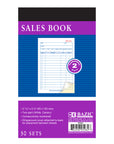 50 Sets 3 11/32" x 5 5/8" 2-Part Carbonless General Purpose Sales Book