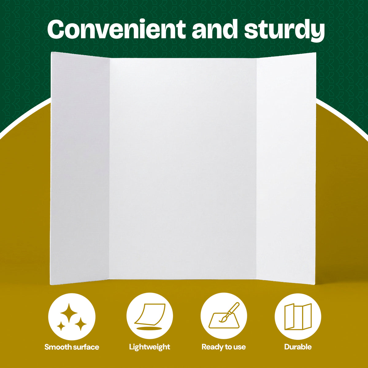 White Tri-Fold Poster Board, 28 x 40 in