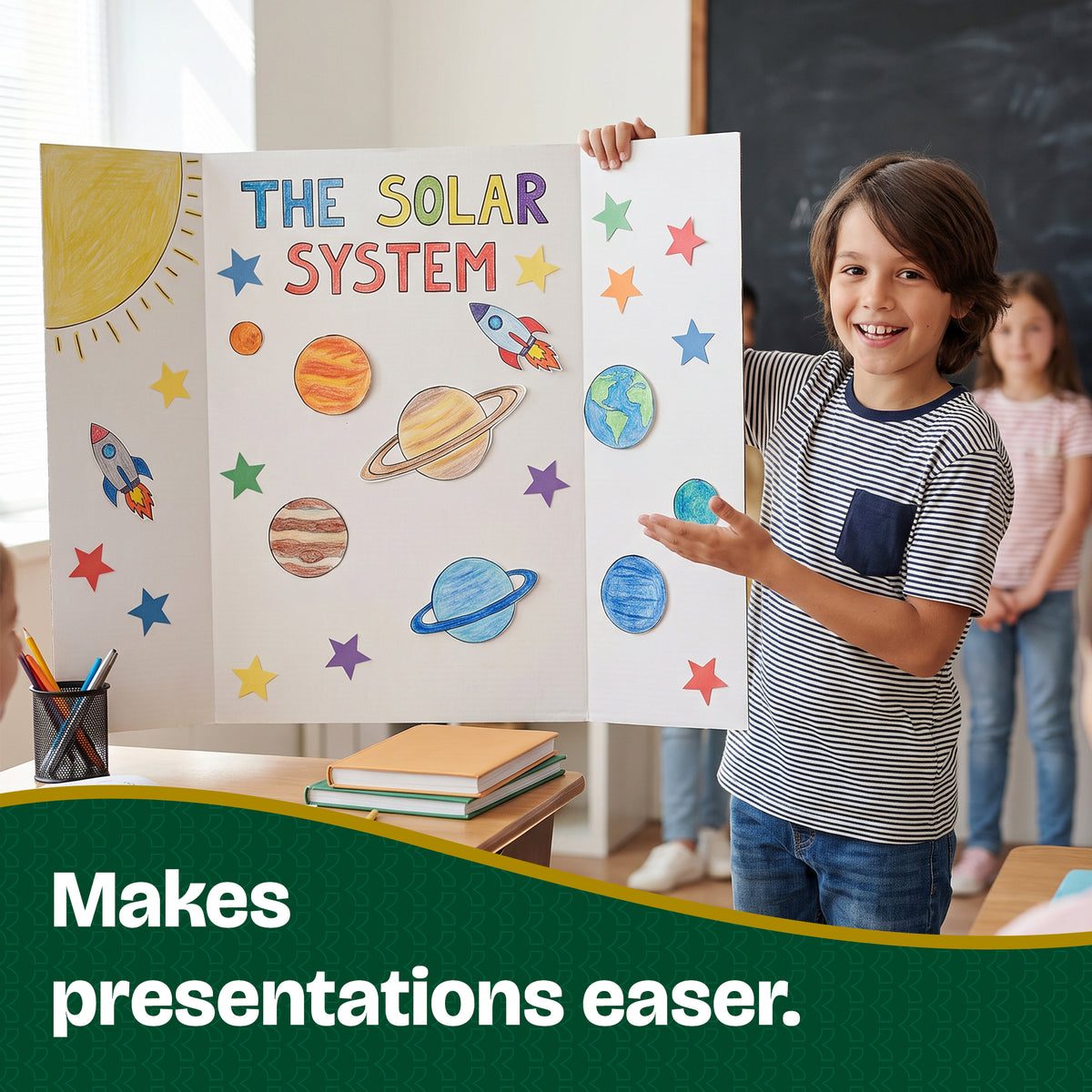 White Tri-Fold Poster Board, 28 x 40 in