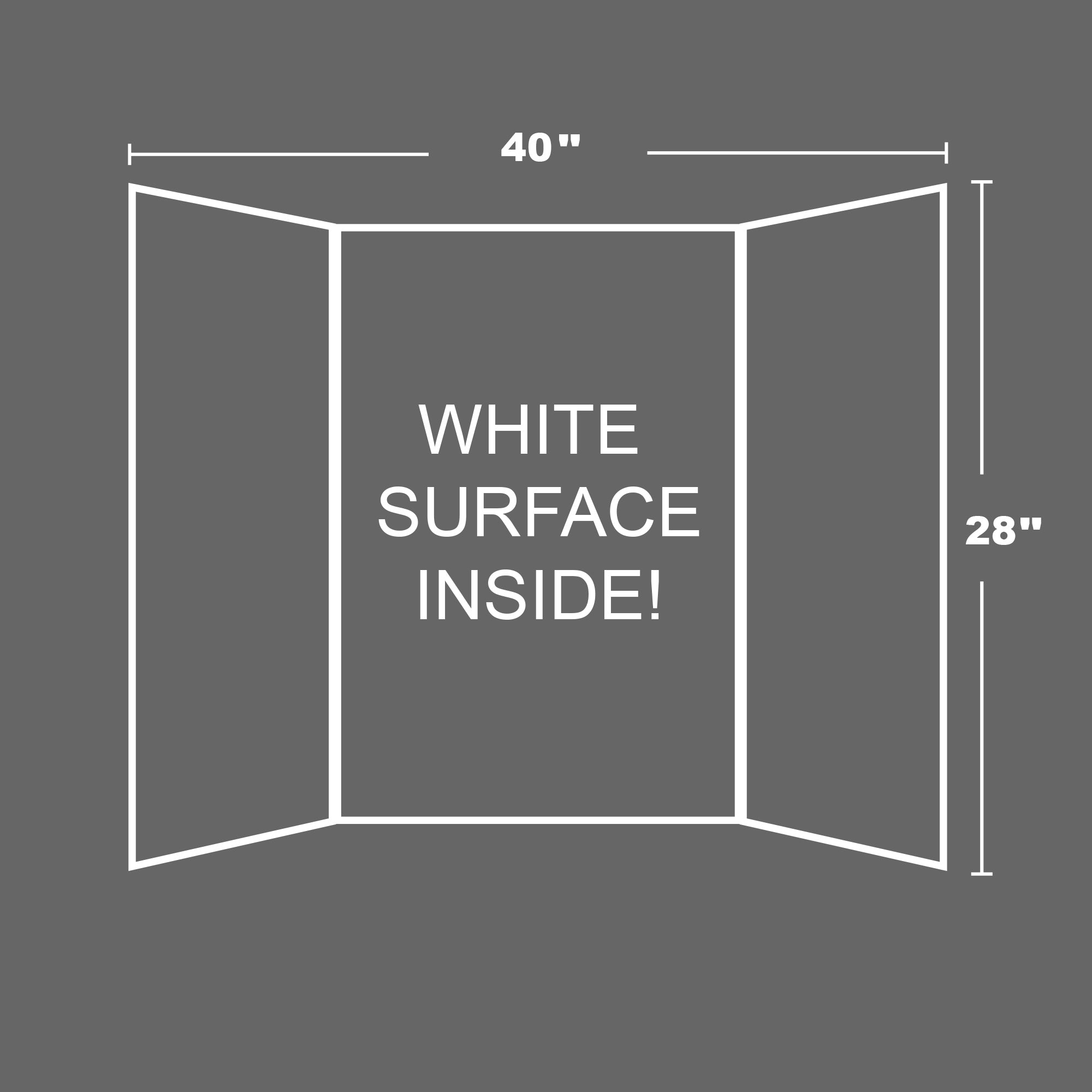 White Tri-Fold Presentation Board, 28 x 40 in