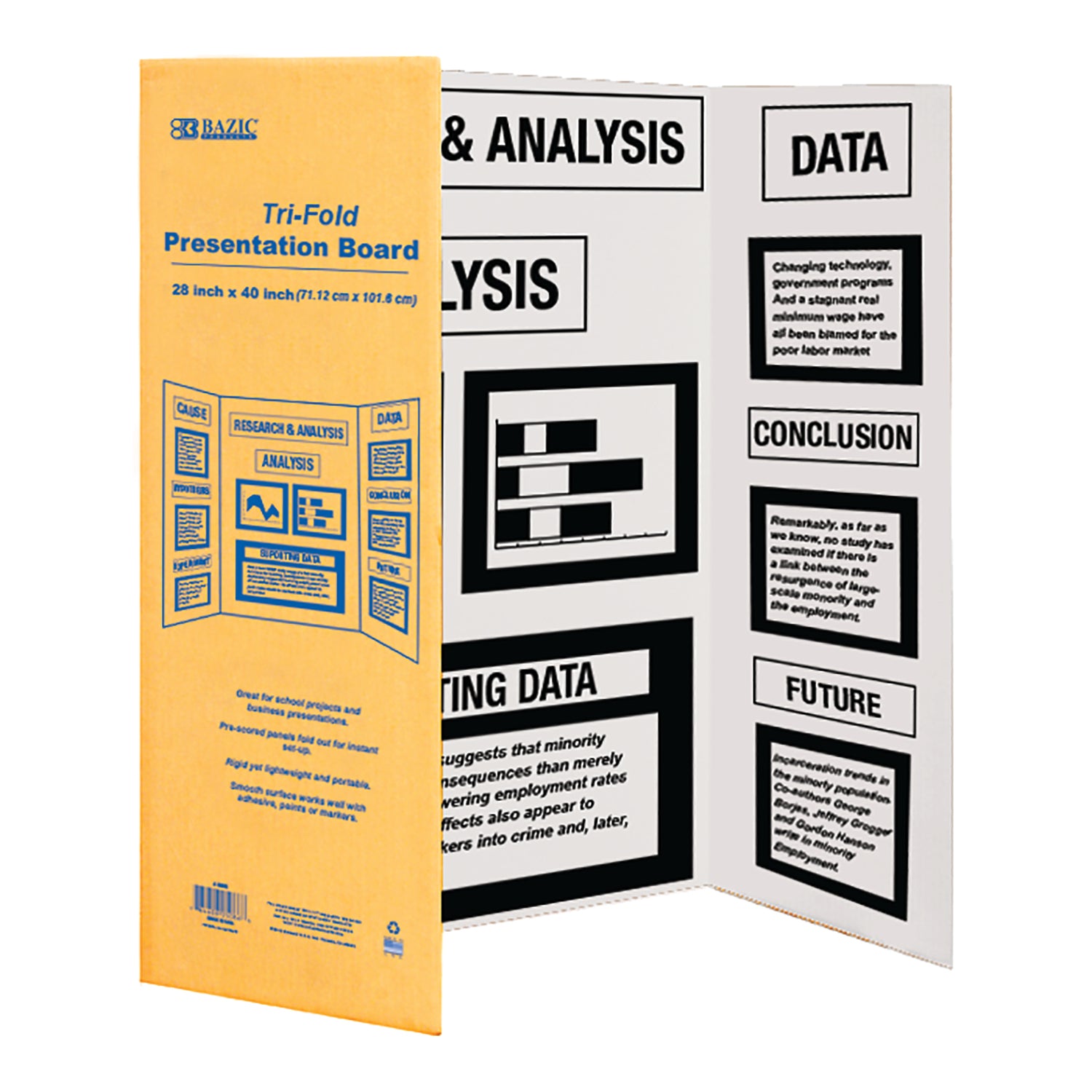 White Tri-Fold Presentation Board, 28 x 40 in