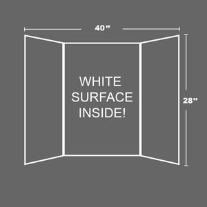 Tri-Fold Corrugated Presentation Board 28" X 40" White - Pack of 4