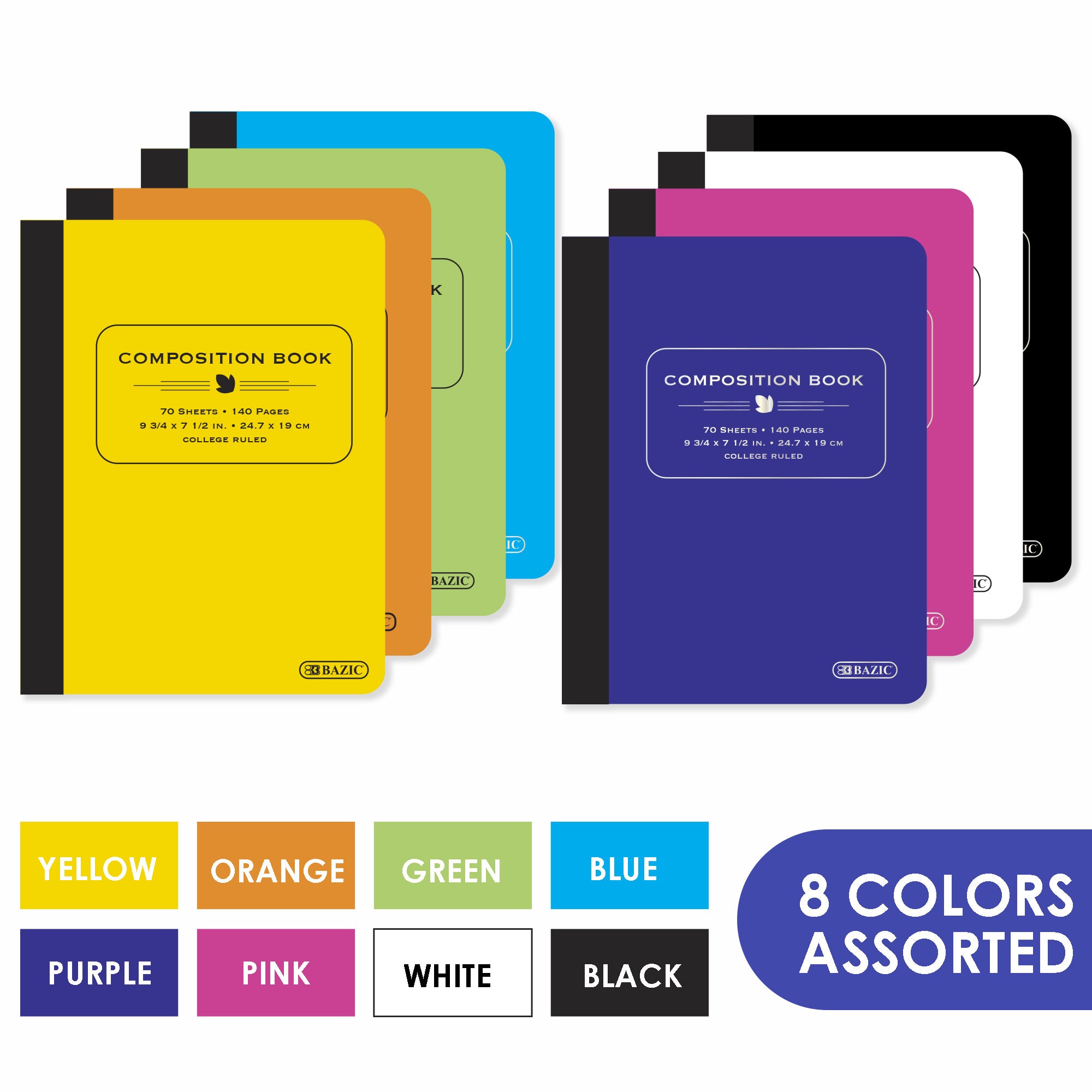 Poly Cover Composition Notebook, College-Ruled