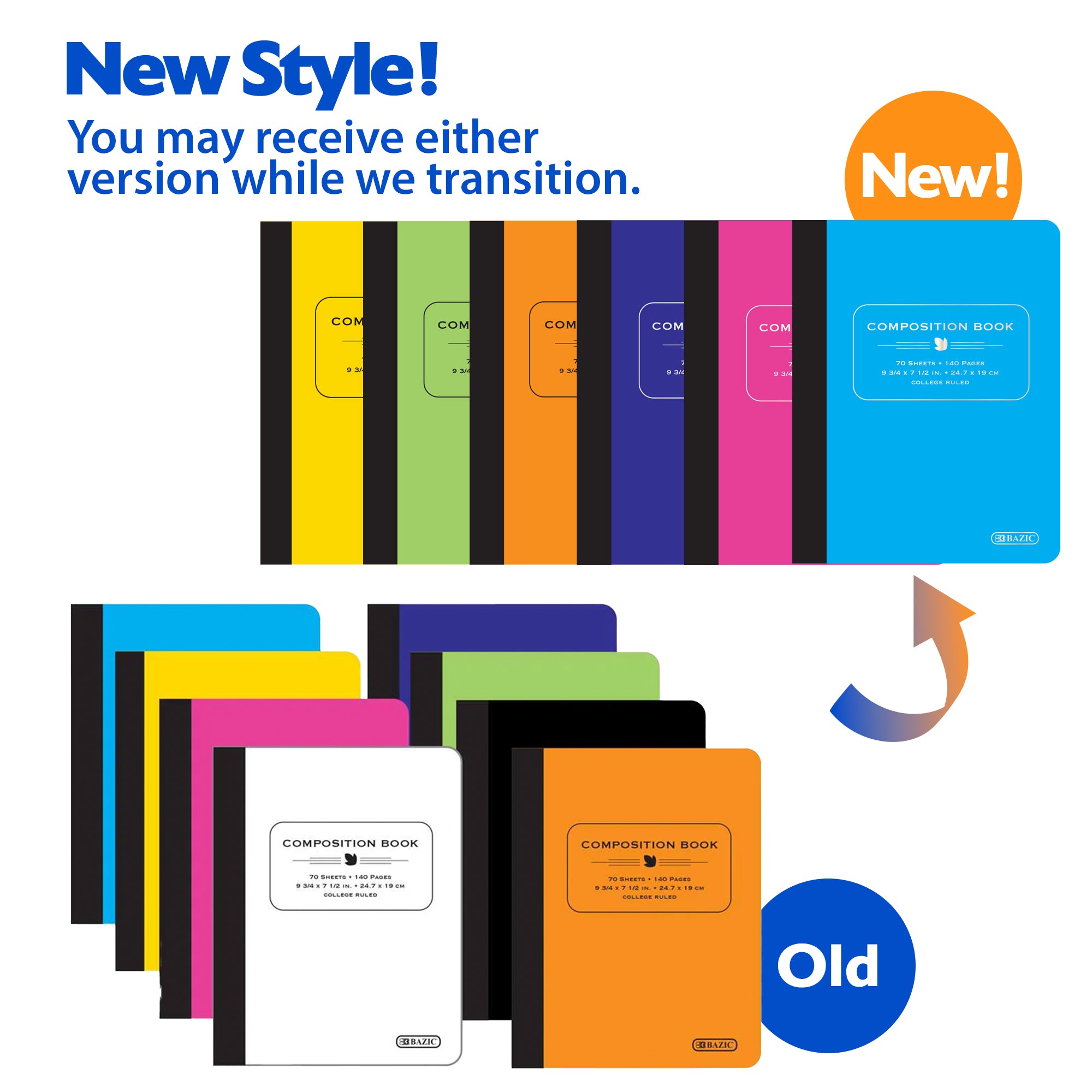 College Ruled Poly Cover Composition Book, 70 Sheets