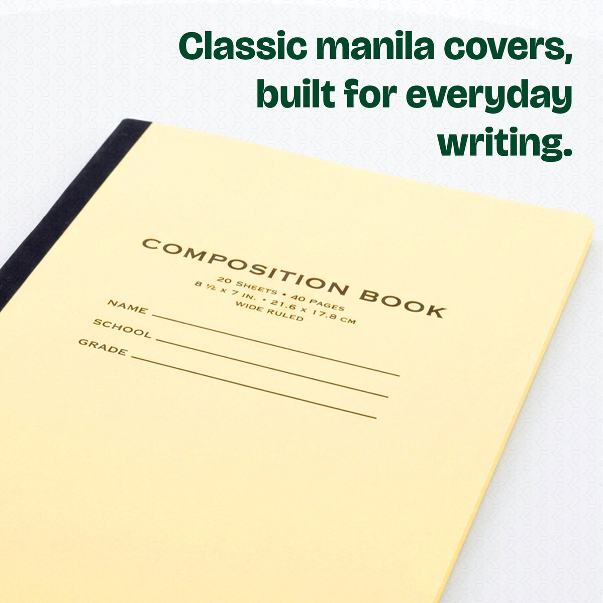 Manila Cover Composition Notebook, Wide-Ruled