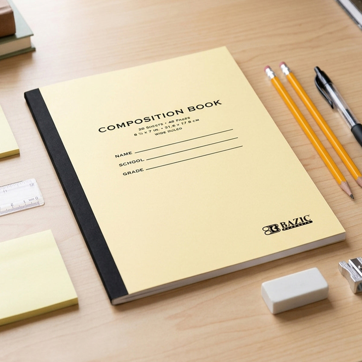 Manila Cover Composition Notebook, Wide-Ruled