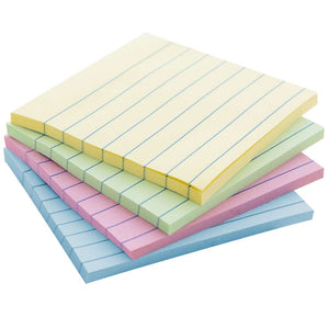 Lined Stick On Notes 3" X 3" 40 Ct. (3/Pack)