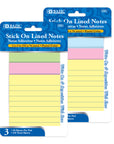 40 Ct. 3" X 3" Lined Sticky Notes (3/Pack)