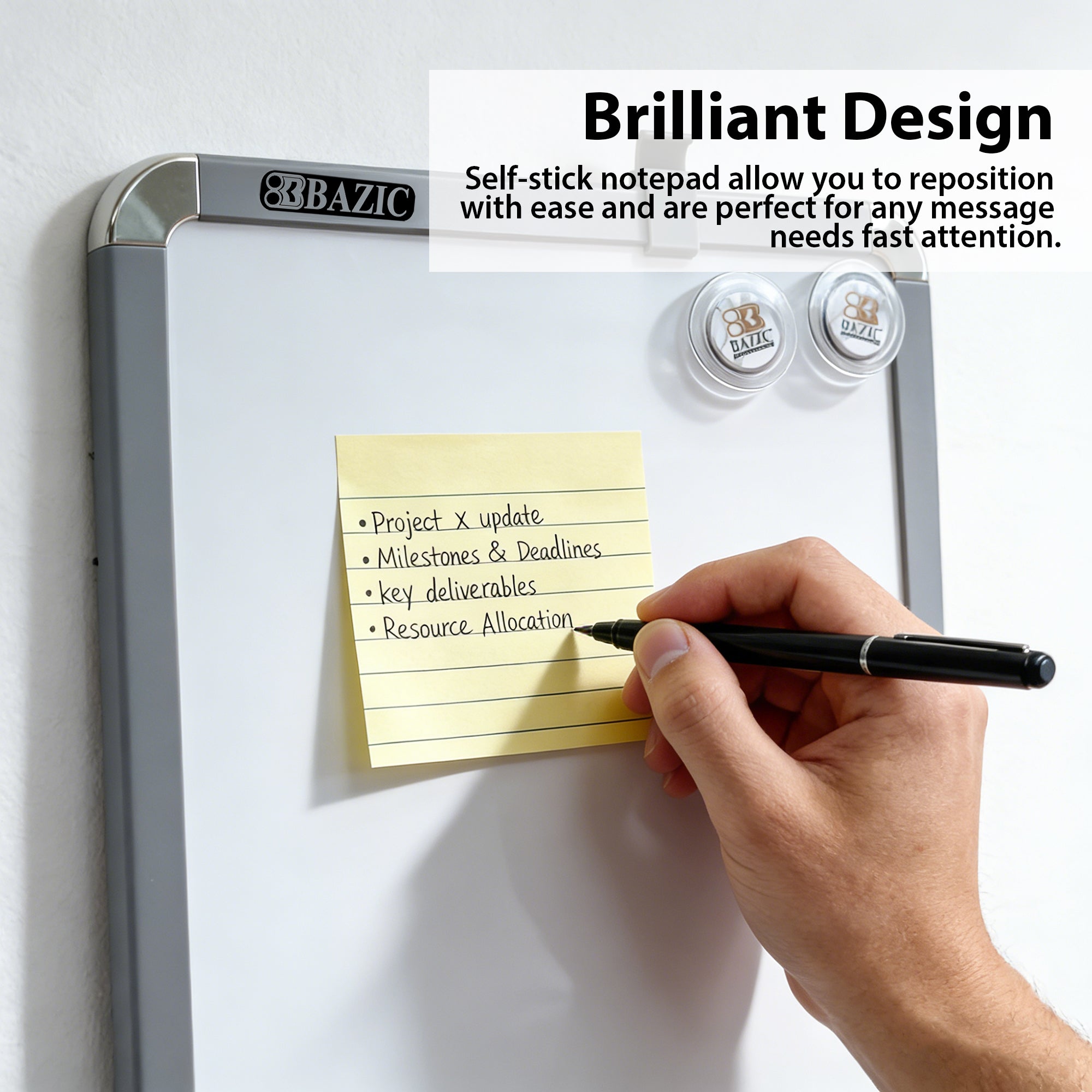 Pastel Lined Sticky Notes, 3 x 3 in, 120 Sheets