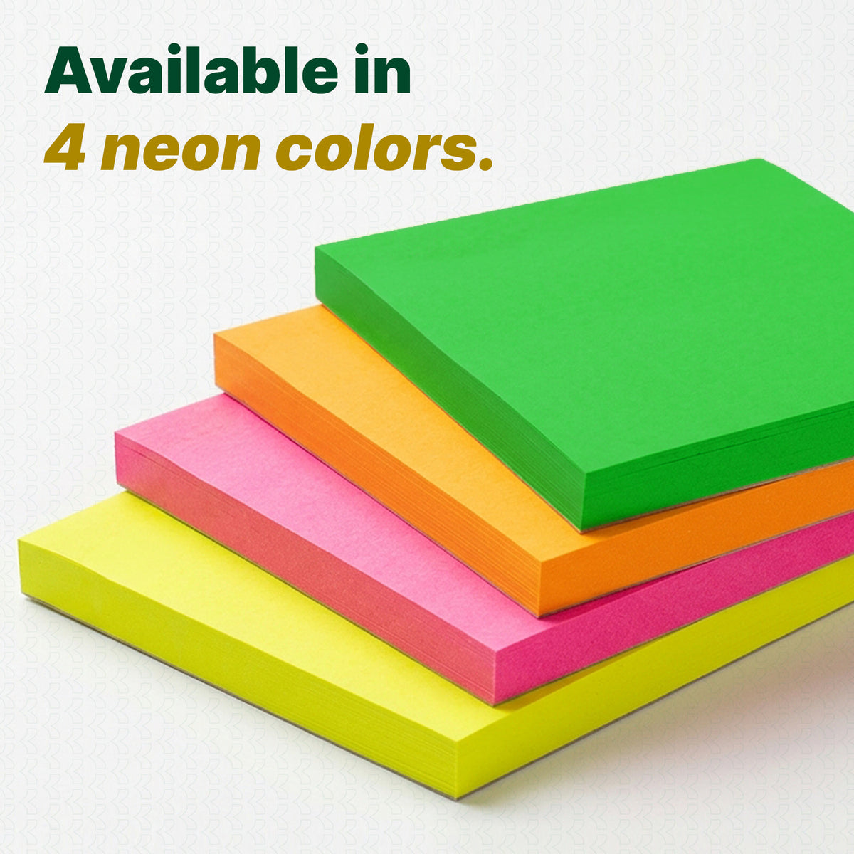Neon Sticky Notes, 3 x 3 in, 40 Sheets, 4 Pads