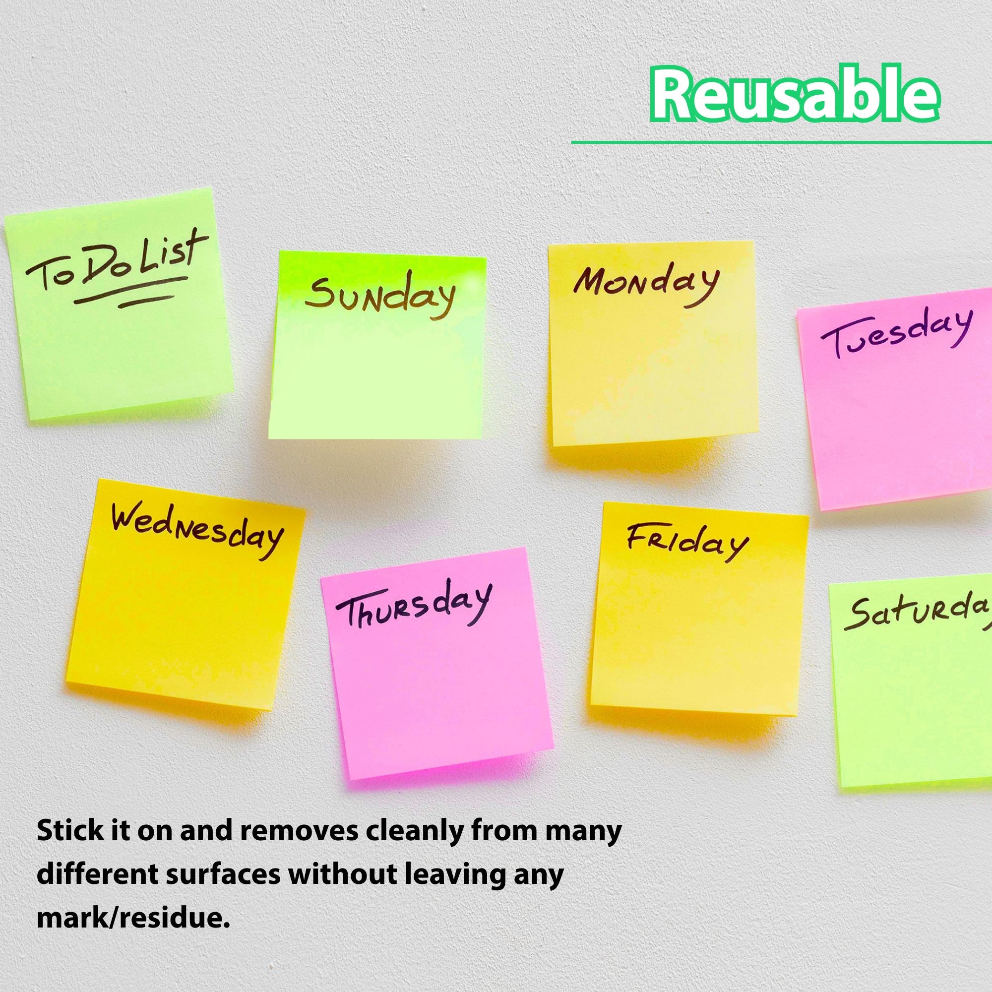 Neon Sticky Notes, 3 x 3 in, 160 Sheets, 4 Pads