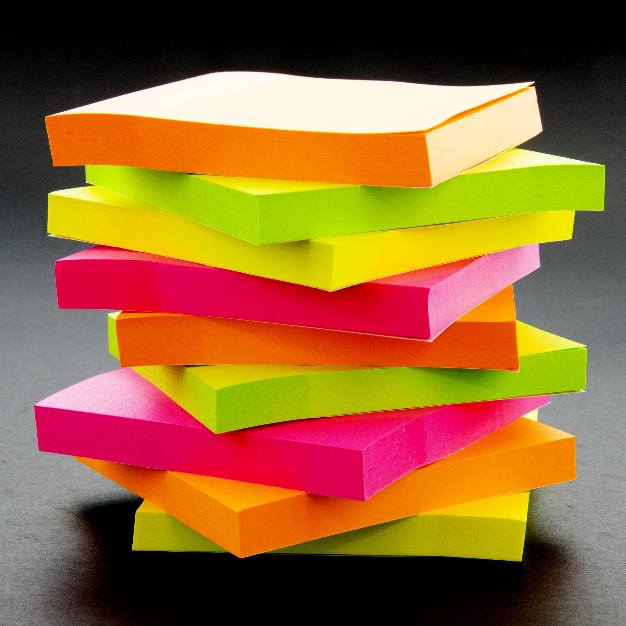 Sticky Notes, 3" x 3", 4 Pads, 160 Sheets, Neon