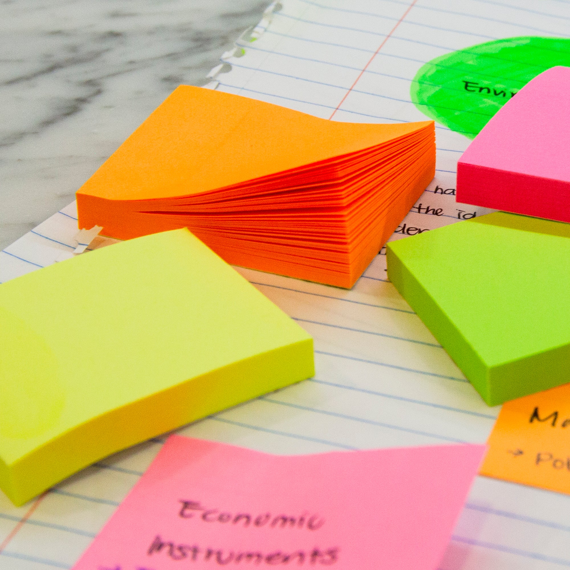 40 Ct. 3&quot; X 3&quot; Neon Sticky Notes (4/Pack)