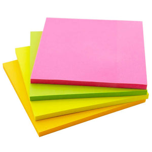 Stick On Notes 3" X 3" 40 Ct. (4/Pack) Neon