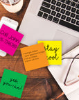 70 Ct. 3" X 3" Neon Lined Sticky Notes