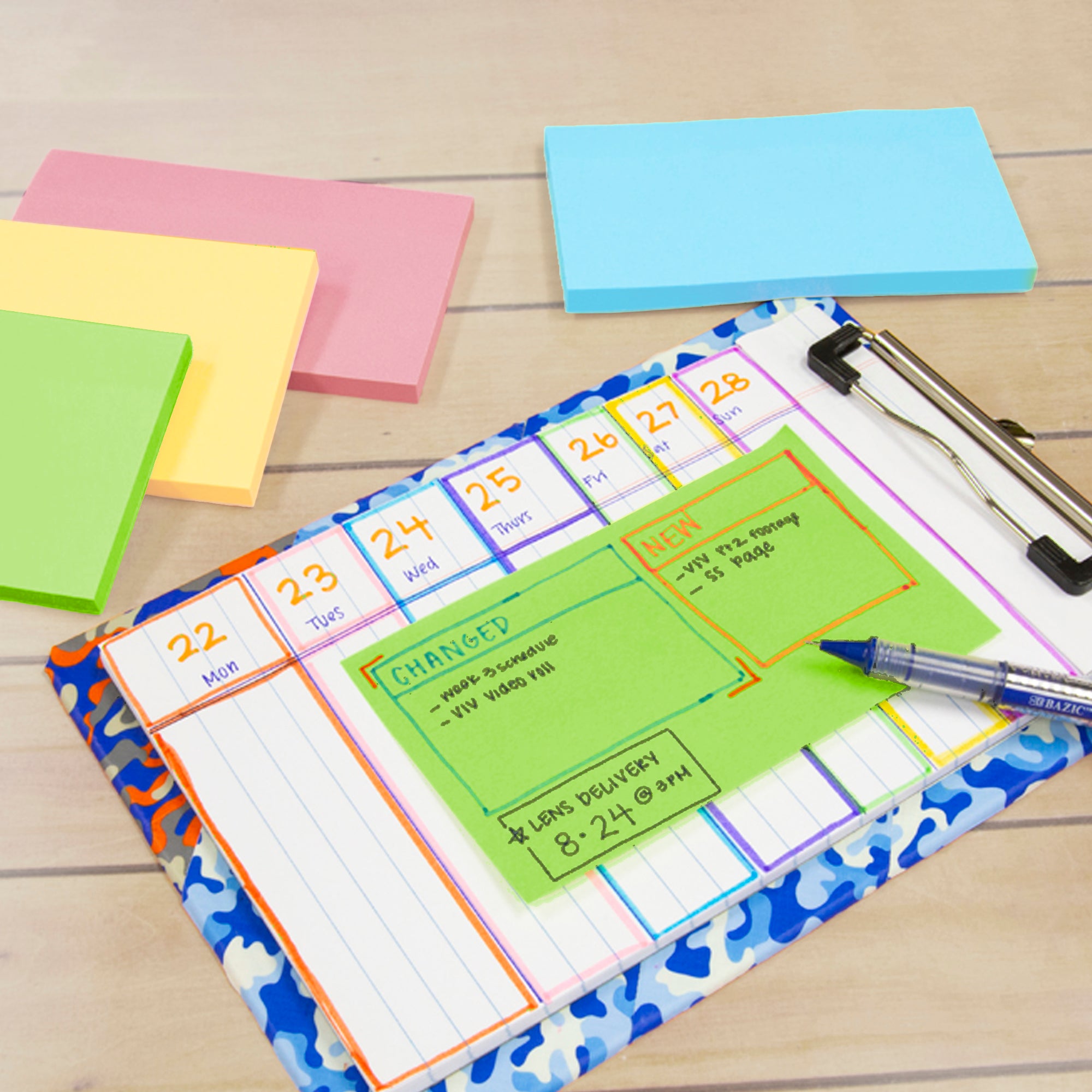 Pastel Sticky Notes, 3 x 5 in, 100 Sheets