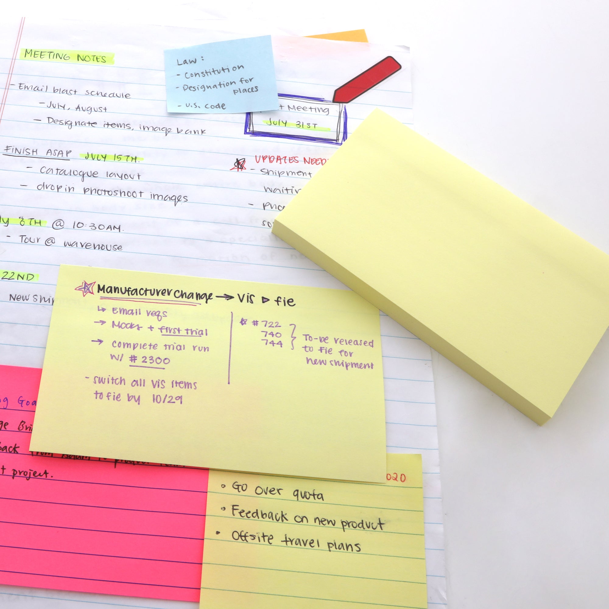 Pastel Sticky Notes, 3 x 5 in, 100 Sheets