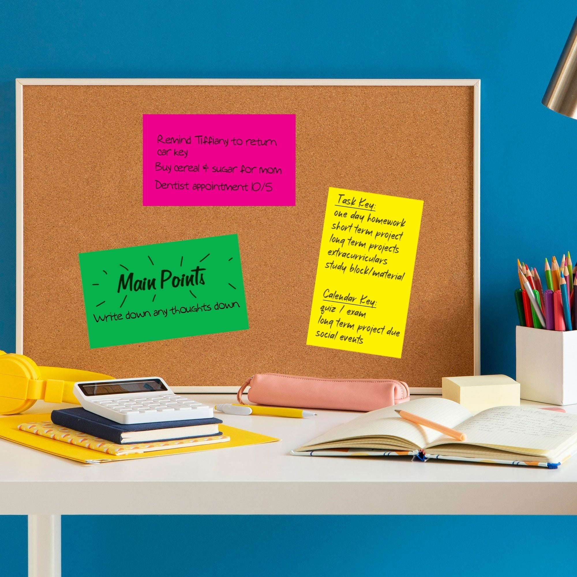 Neon Sticky Notes, 3 x 5 in, 70 Sheets