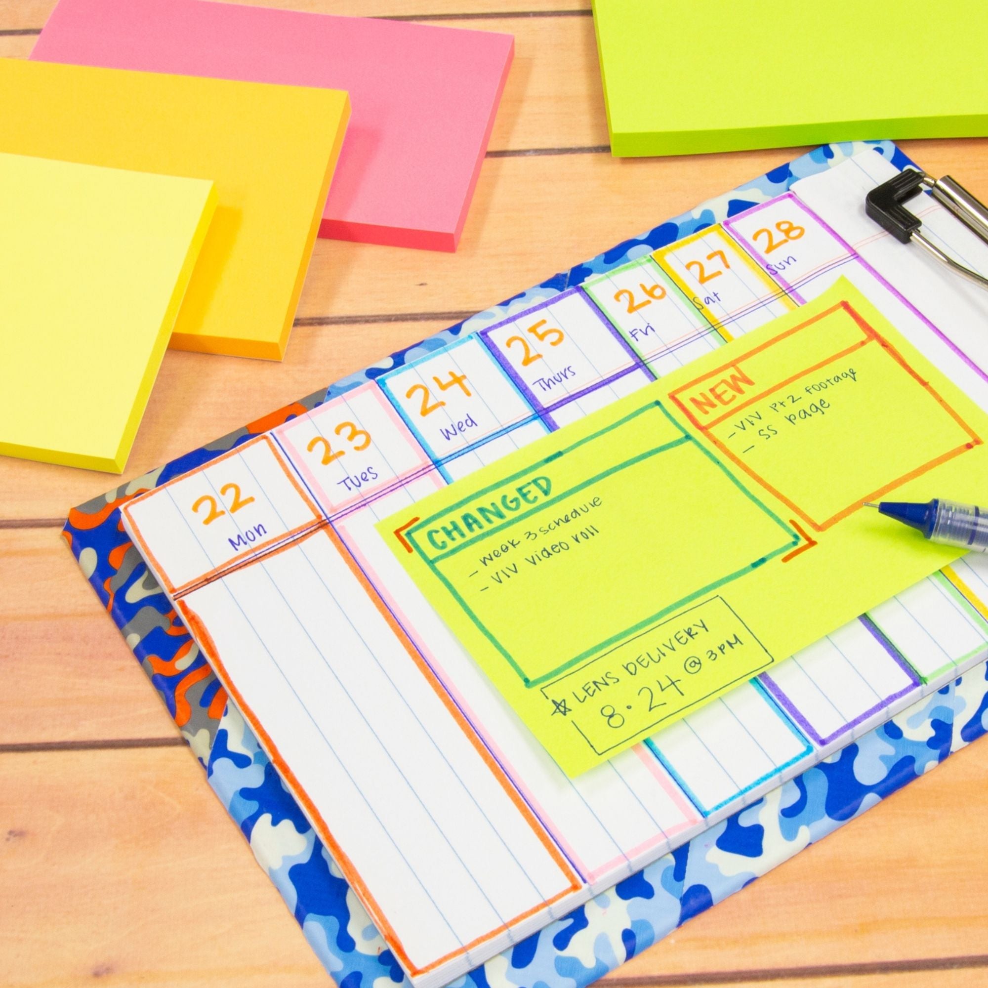 Neon Sticky Notes, 3 x 5 in, 70 Sheets