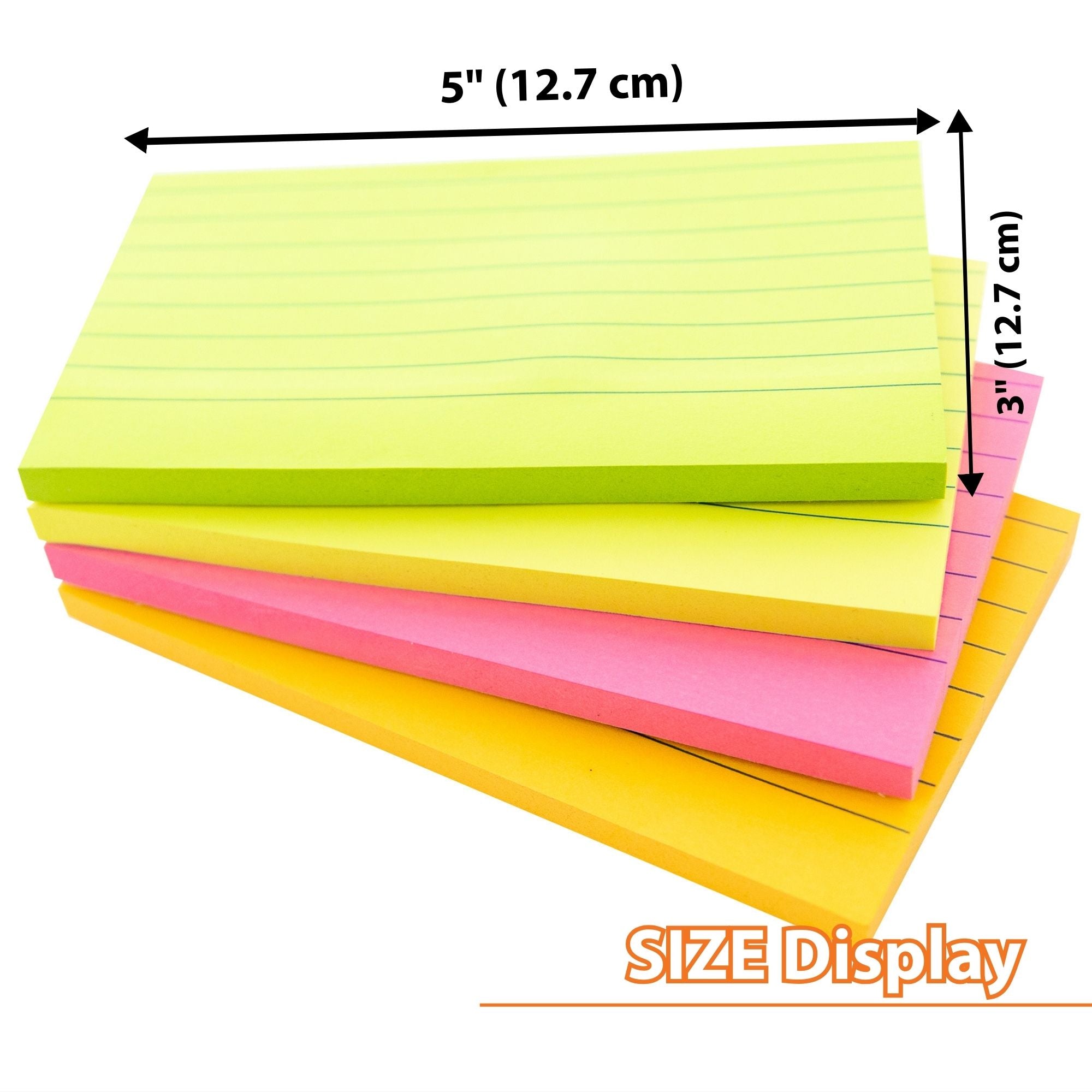 Neon Lined Sticky Notes, 3 x 5 in, 70 Sheets