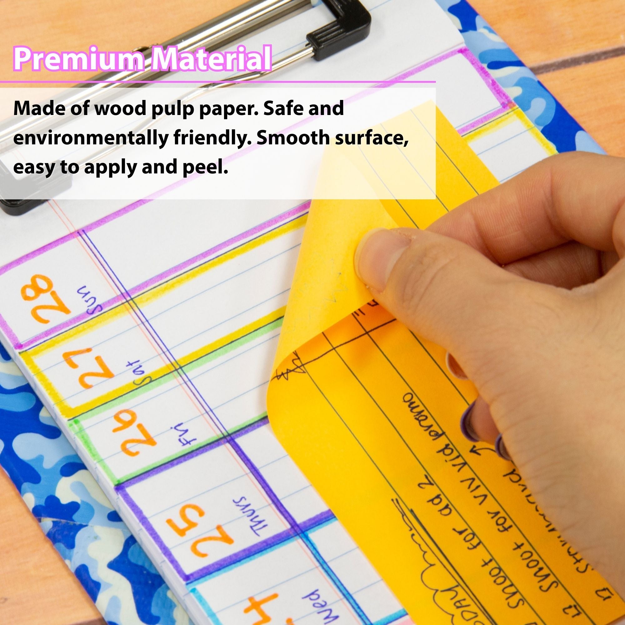 Neon Lined Sticky Notes, 3 x 5 in, 70 Sheets