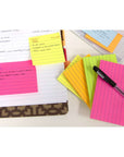 70 Ct. 3" X 5" Neon Lined Sticky Notes