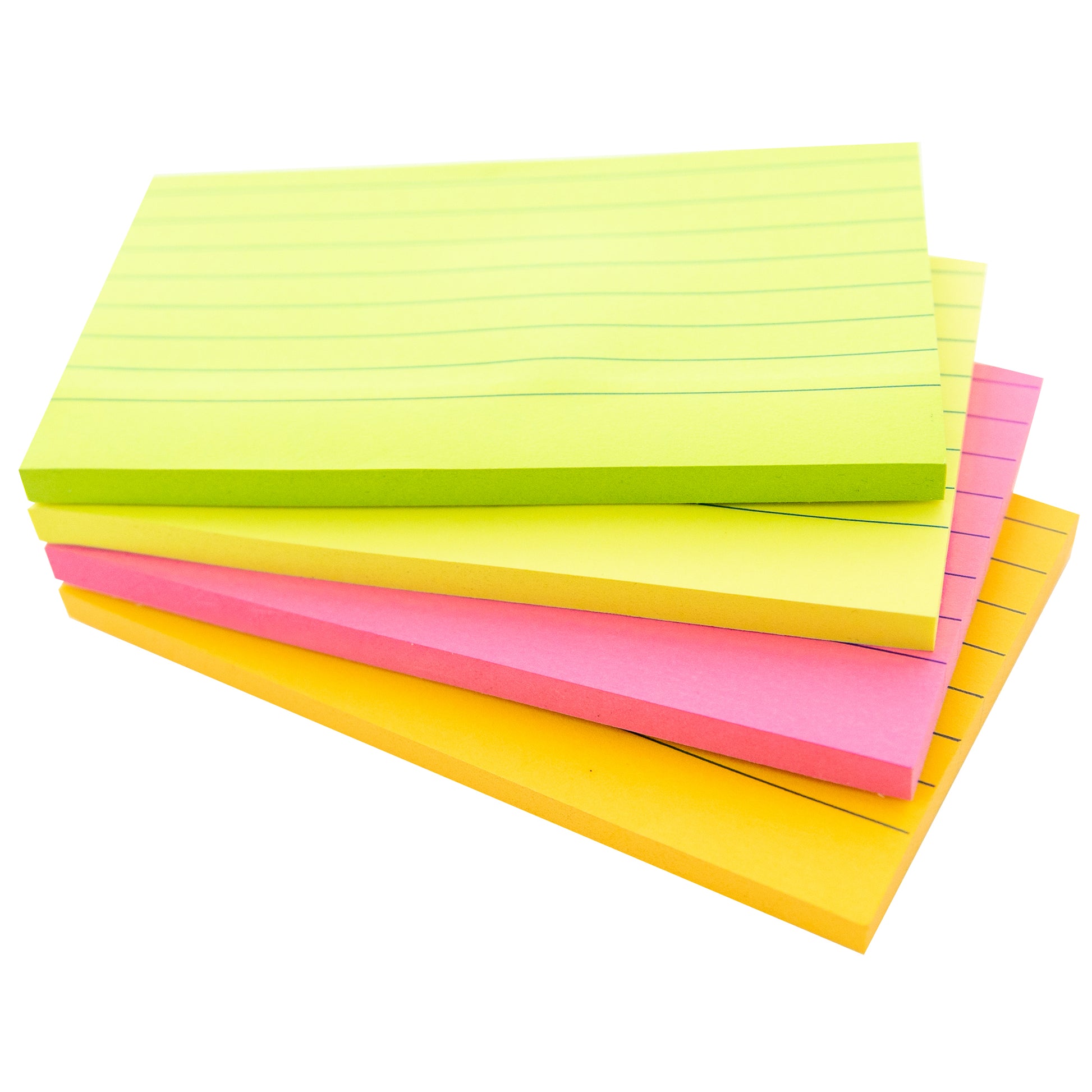70 Ct. 3" X 5" Neon Lined Sticky Notes