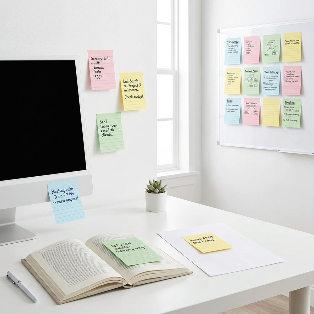 Pastel Lined Sticky Notes, 4 x 6 in, 50 Sheets