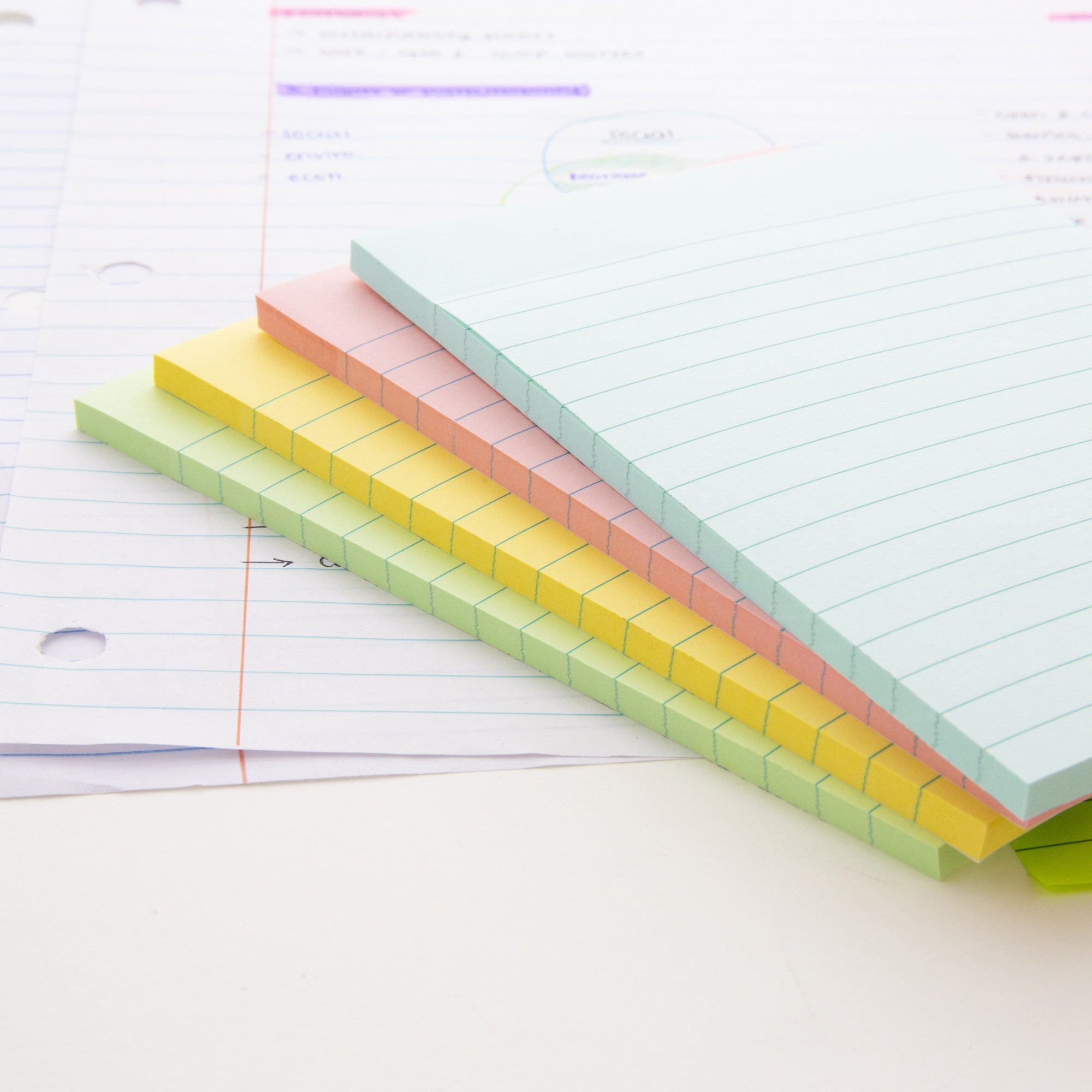 Pastel Lined Sticky Notes, 4 x 6 in, 50 Sheets