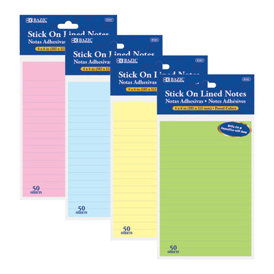 50 Ct. 4" X 6" Lined Sticky Notes