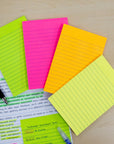 50 Ct. 4" X 6" Neon Lined Sticky Notes
