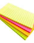 50 Ct. 4" X 6" Neon Lined Sticky Notes