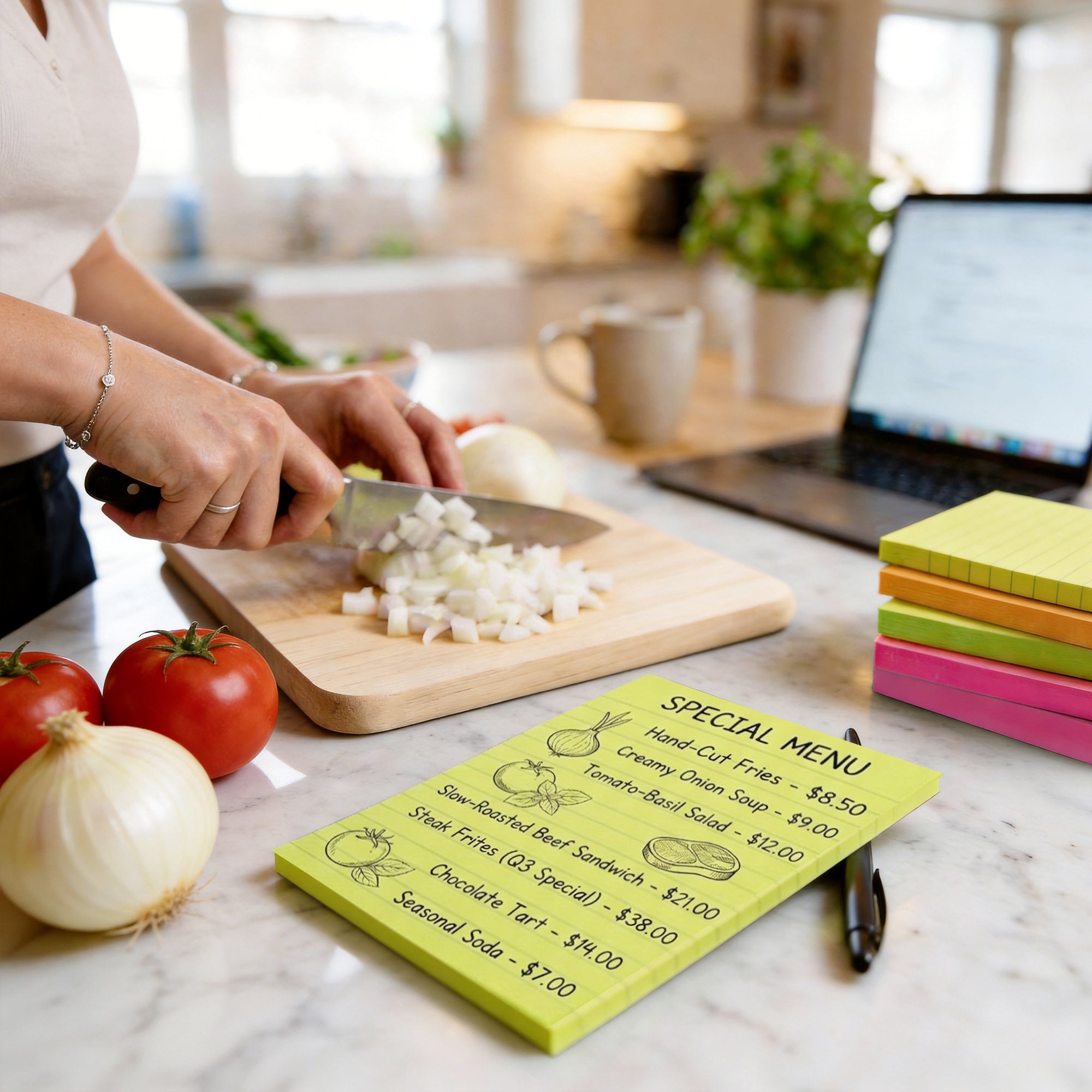 Lined Sticky Notes, 4" x 6", Neon Colors, 50 Sheets