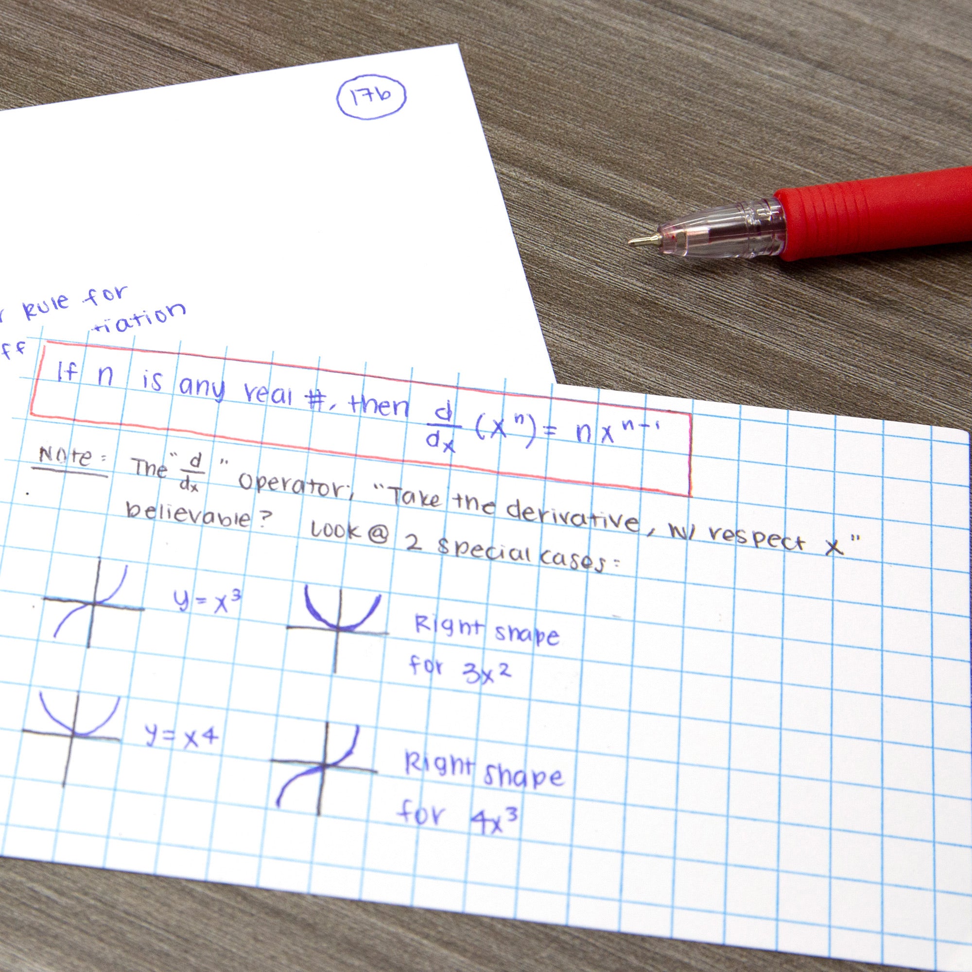 Quad Ruled Index Cards, 3 x 5 in, Sturdy Card Stock