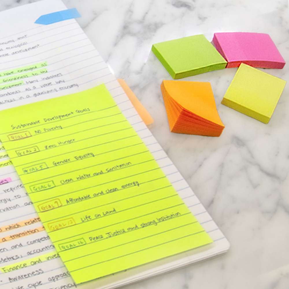 70 Ct. 1.5&quot; X 2&quot; Neon Sticky Notes (4/Pack)